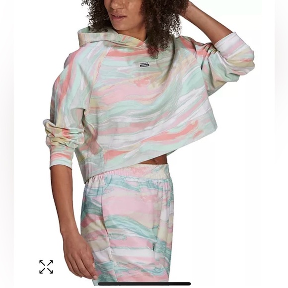Adidas Women’s cropped hoodie oversized medium - Picture 1 of 5